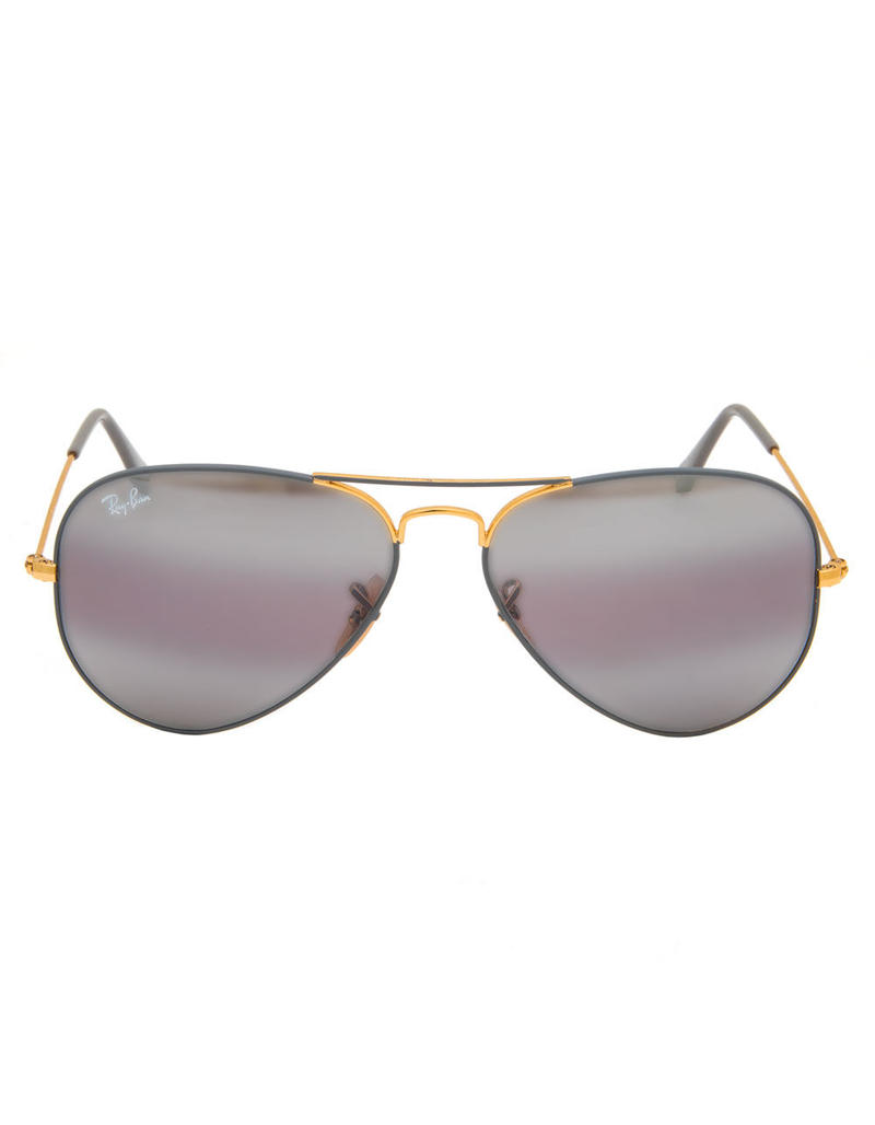 RAY-BAN Aviator Dark Blue & Blue Gradient Mirror Polarized Sunglasses image number 1