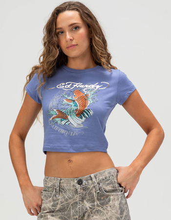 ED HARDY Cali Koi Womens Baby Tee Primary Image