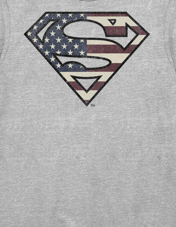 SUPERMAN Vintage Flag Logo Unisex Tee Alternative Image