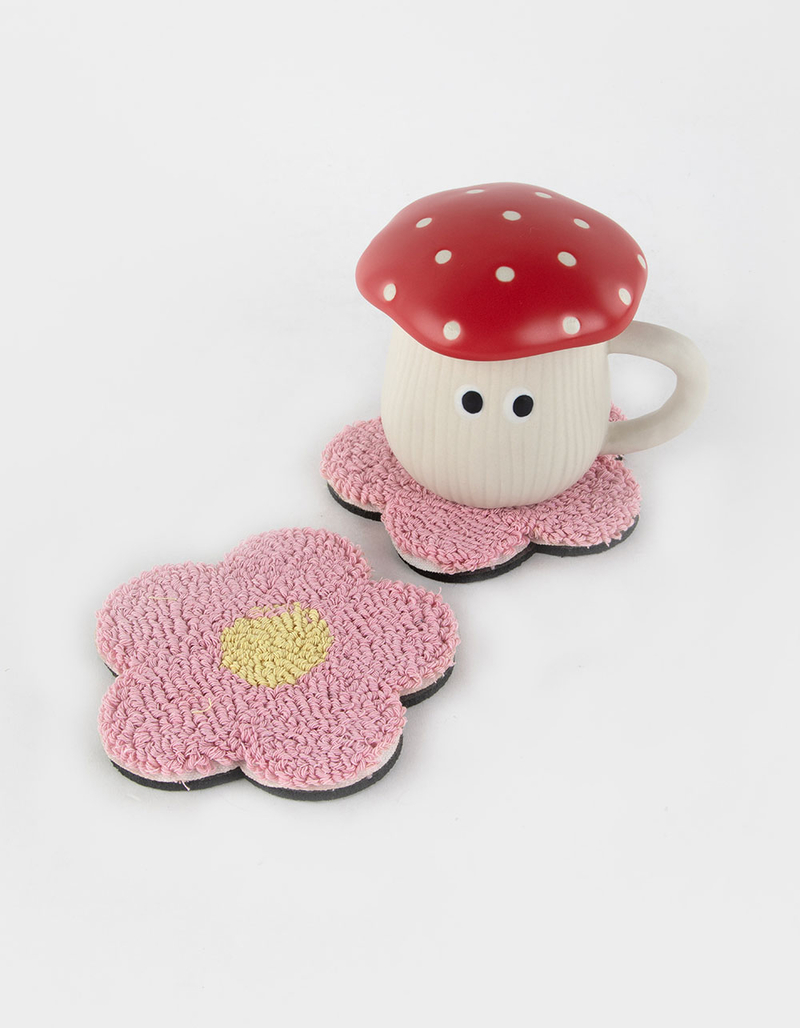 Tufted Daisy Coasters Set image number 1