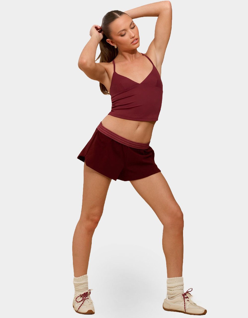 EDIKTED Noemi Stripey Foldover Shorts image number 3