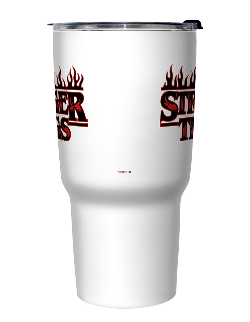 STRANGER THINGS 27 oz Flame Logo Travel Mug image number 1