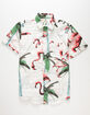 DYJ Palm Flamingo Mens Button Up Shirt image number 1
