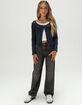 RSQ Girls Button Front Long Sleeve 2fer Top image number 3