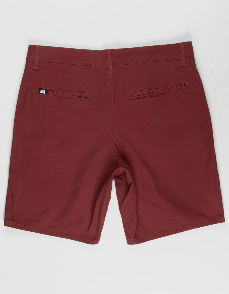 RSQ Mid Length Mens Burgundy Chino Shorts image number 1