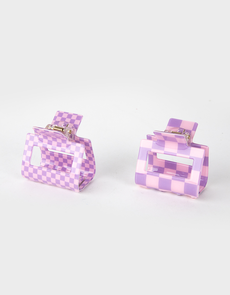 FULL TILT 2 Pack Checkered Hair Clips image number 1