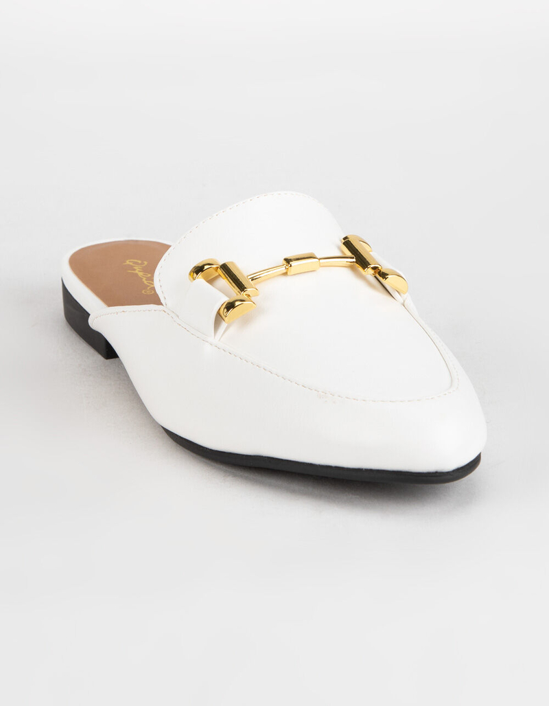 QUPID Chain Link Womens White Mules image number 0