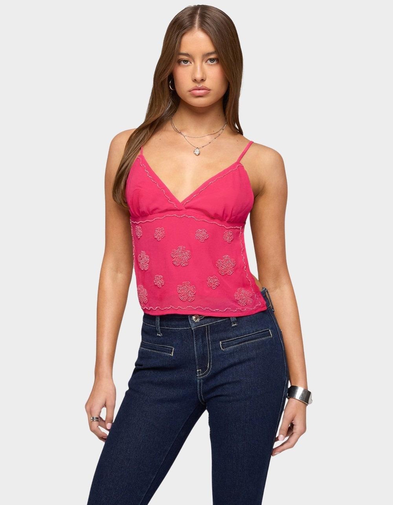 EDIKTED Kazi Backless Floral Bead Top image number 0