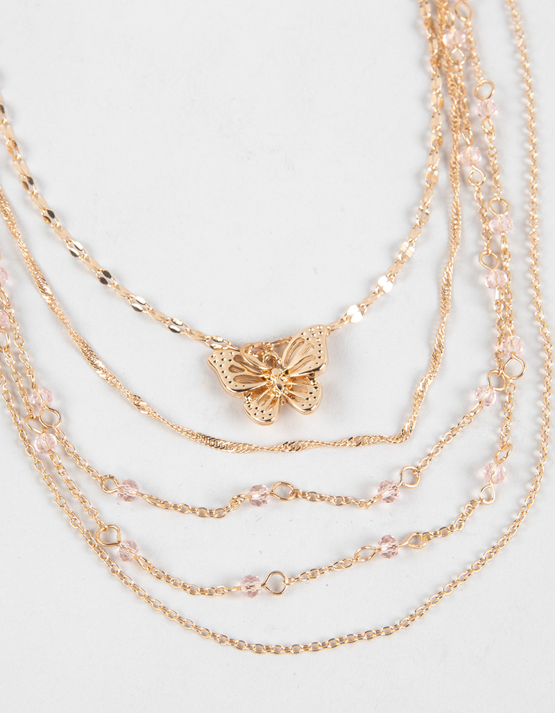 FULL TILT Multi Chain With Stones Layered Necklace image number 1