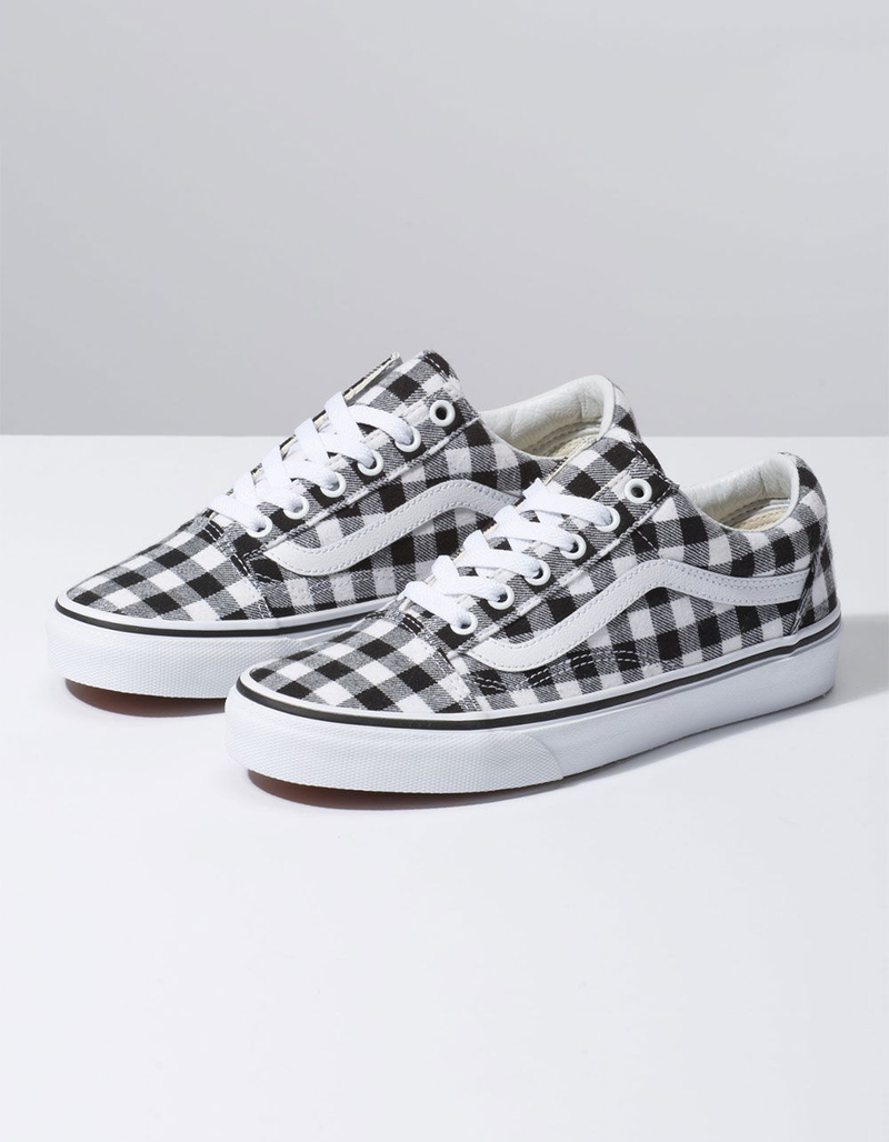 VANS Gingham Old Skool Black & True White Womens Shoes image number 1