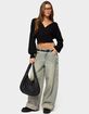 EDIKTED Cuffed Low Rise Baggy Jeans image number 5