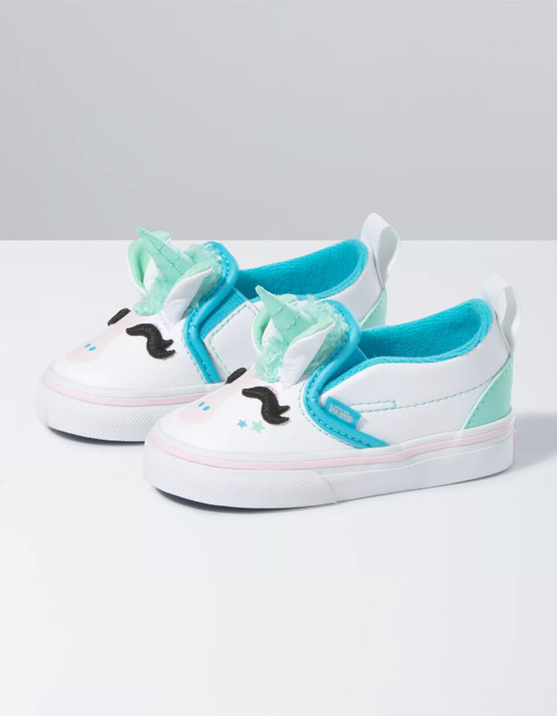 VANS Toddler Unicorn Slip-On Velcro Shoes - BLUE ATOLL/IRIDESCENT | Tillys