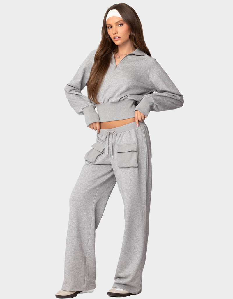 EDIKTED Bailey French Terry Cargo Pants image number 2