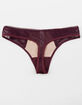 FULL TILT Lace And Mesh Eggplant Thong image number 2