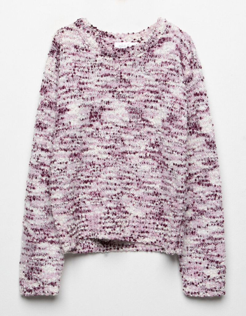 WHITE FAWN Popcorn Marled Girls Sweater image number 0