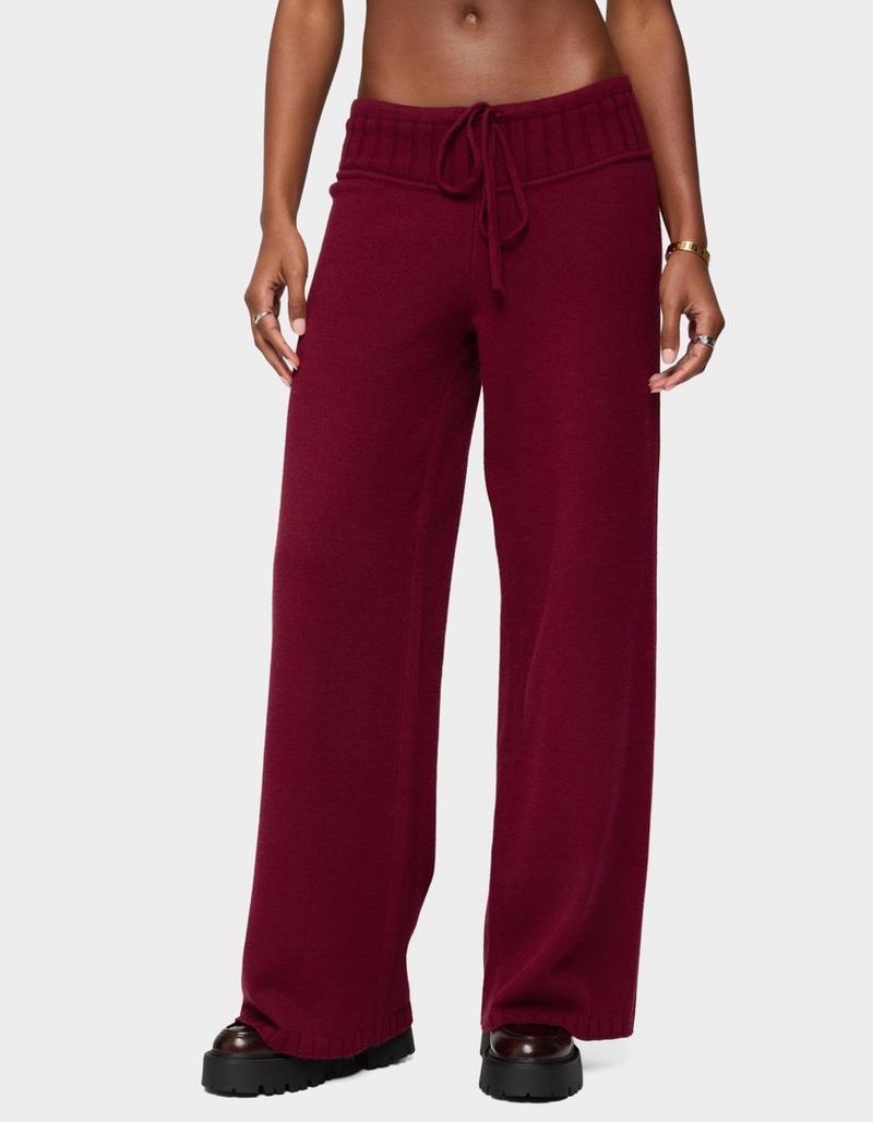 EDIKTED Russell Straight Leg Knit Pants image number 0