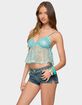 EDIKTED Sheer Sequin Babydoll Tank Top image number 2