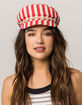 BRIXTON Red & Natural Striped Fiddler Cap image number 1