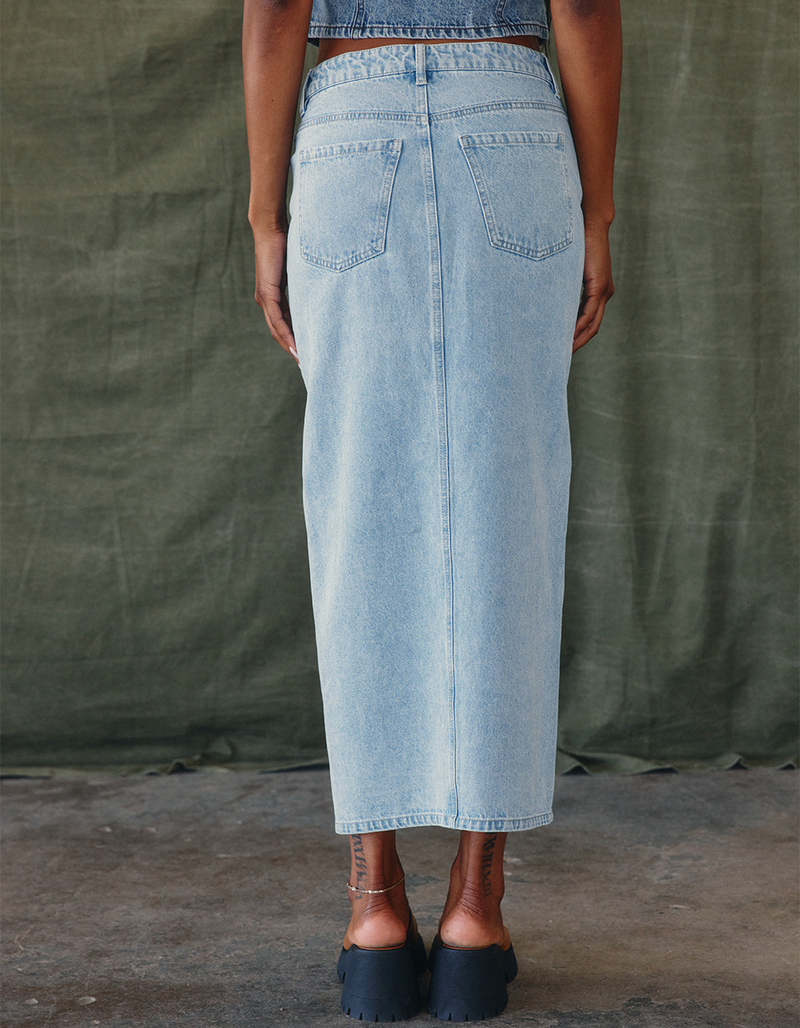 WEST OF MELROSE Womens Denim Maxi Skirt image number 3