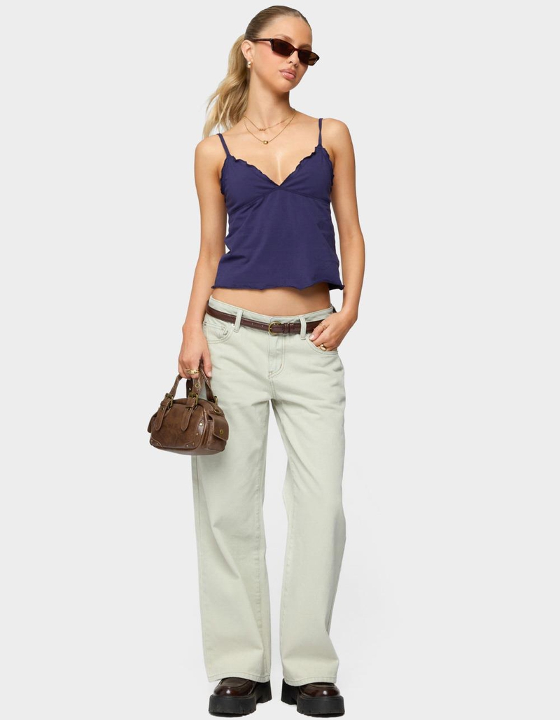 EDIKTED Petite Raelynn Washed Low Rise Baggy Jeans image number 4