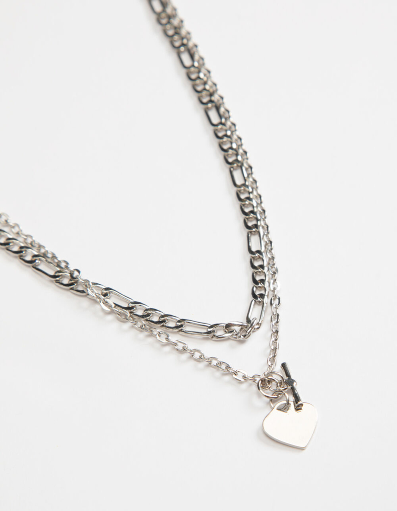 FULL TILT Layered Heart & Toggle Necklace image number 1