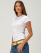 BOZZOLO Womens Rib Long Baby Tee image number 3