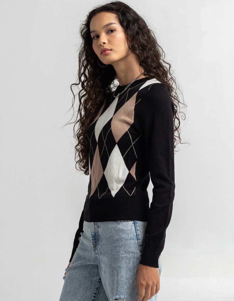 LOVE TREE Argyle Womens Sweater image number 1