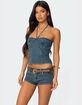 EDIKTED Jagger Denim Halter Top image number 3