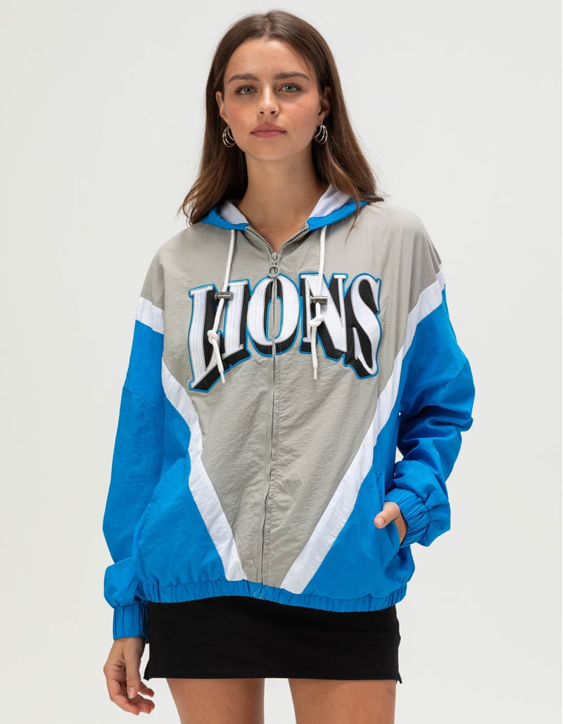 WEAR BY ERIN ANDREWS Detroit Lions Womens Windbreaker Jacket image number 0