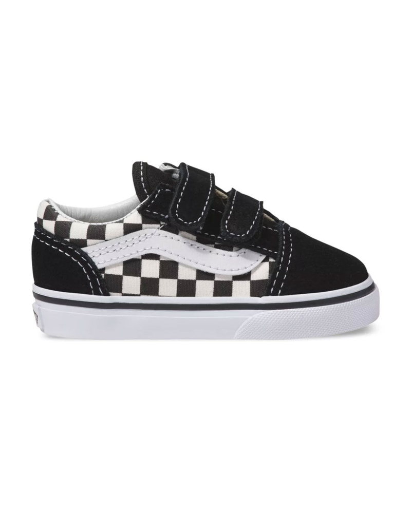 VANS Toddler Primary Check Old Skool Velcro Shoes image number 3