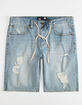 RSQ London Skinny Mens Ripped Denim Shorts image number 1