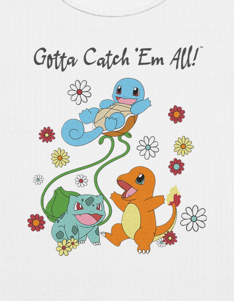 POKEMON Catch Em All Flowers Womens Baby Tee image number 1