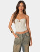EDIKTED June Tie Front Strapless Corset image number 1