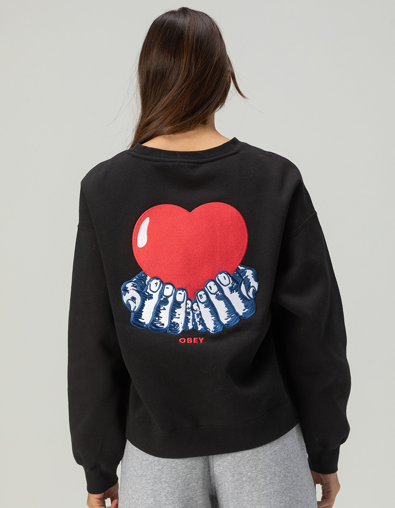 OBEY Heart Womens Crewneck Sweatshirt image number 0