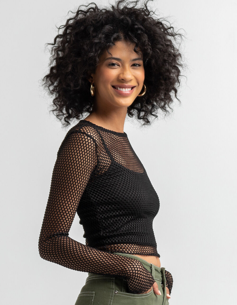 FULL TILT Fishnet Womens Top image number 1