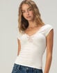 RSQ Womens Lace Trim Tee image number 1