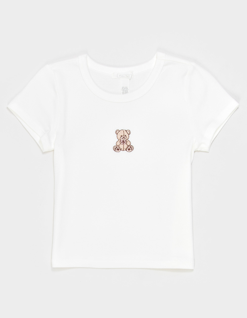 FULL TILT Embroidered Bear Girls Baby Tee image number 1