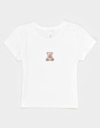 FULL TILT Embroidered Bear Girls Baby Tee Alternative Image