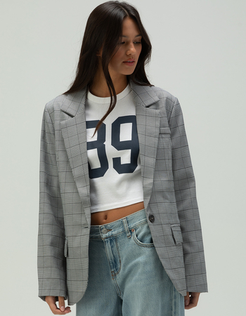 RSQ Womens Plaid Blazer Alternative Image