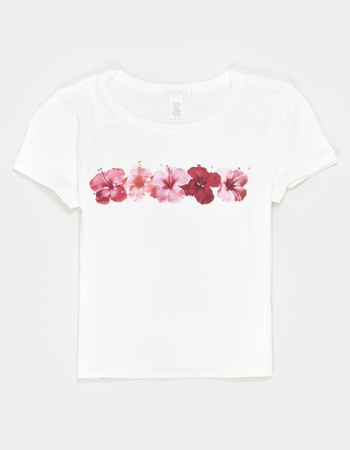 FULL TILT Hibiscus Stone Girls Baby Tee Alternative Image