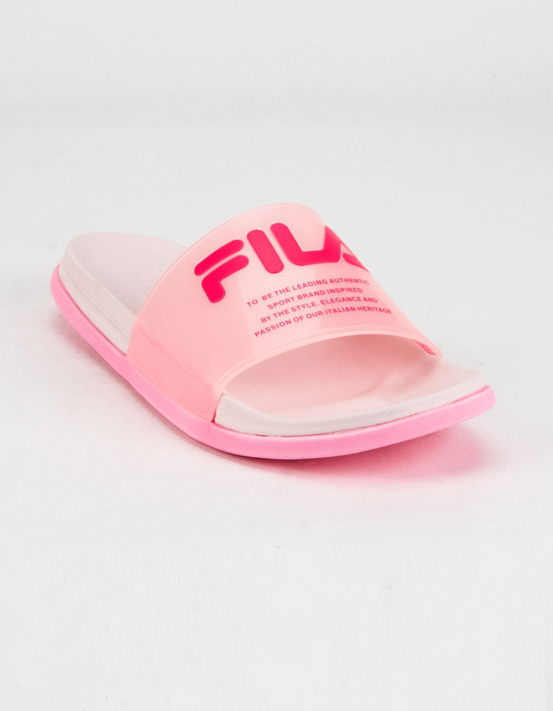 FILA Drifter Lux Womens Clear Pink Slide Sandals image number 0