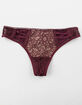 FULL TILT Lace And Mesh Eggplant Thong image number 1