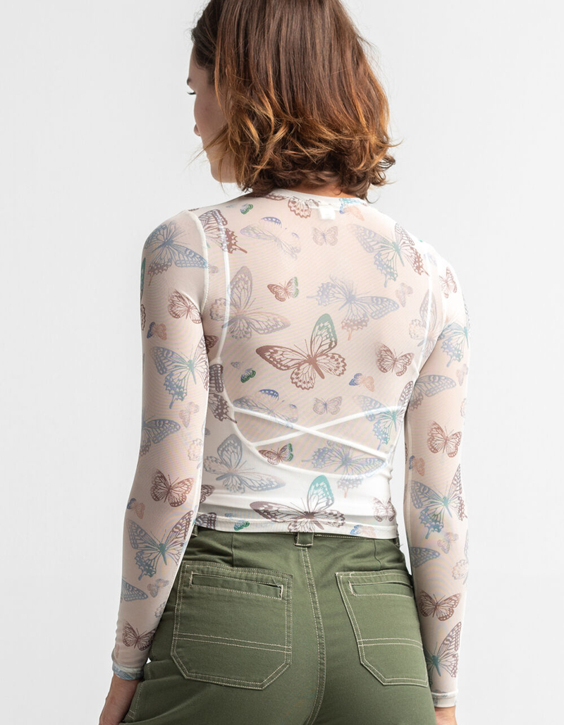 FULL TILT Butterfly Womens Mesh Tee image number 2