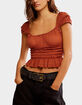 FREE PEOPLE Sweet On You Womens Square Neck Crop Top image number 1
