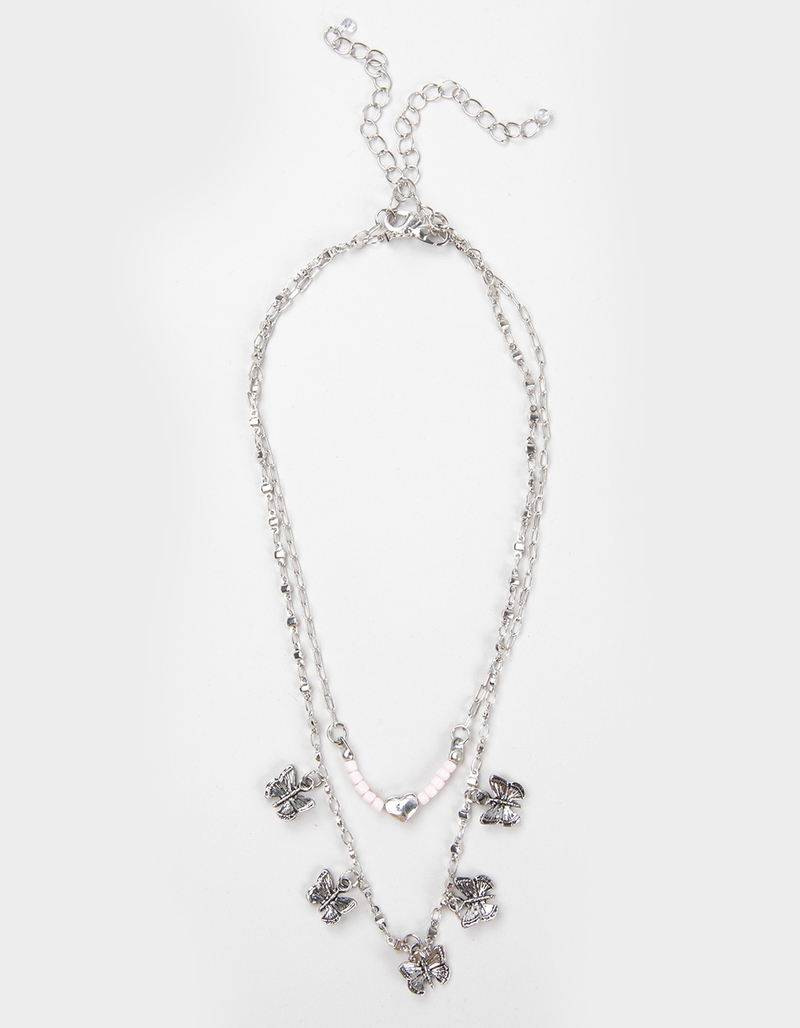FULL TILT Layered Butterfly Necklace image number 0