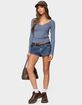EDIKTED Moreen Ribbed Long Sleeve Tee image number 4