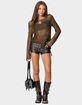 EDIKTED Asymmetric Open Knit Top image number 2
