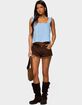 EDIKTED Josefina Low Rise Denim Shorts image number 5