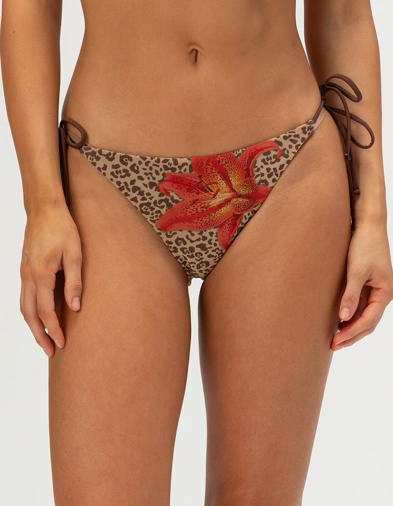 DAMSEL Ava Mesh Tie Side Cheeky Bikini Bottoms image number 1