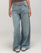 RSQ Womens Mid Rise Wide Leg Panel Jeans image number 2